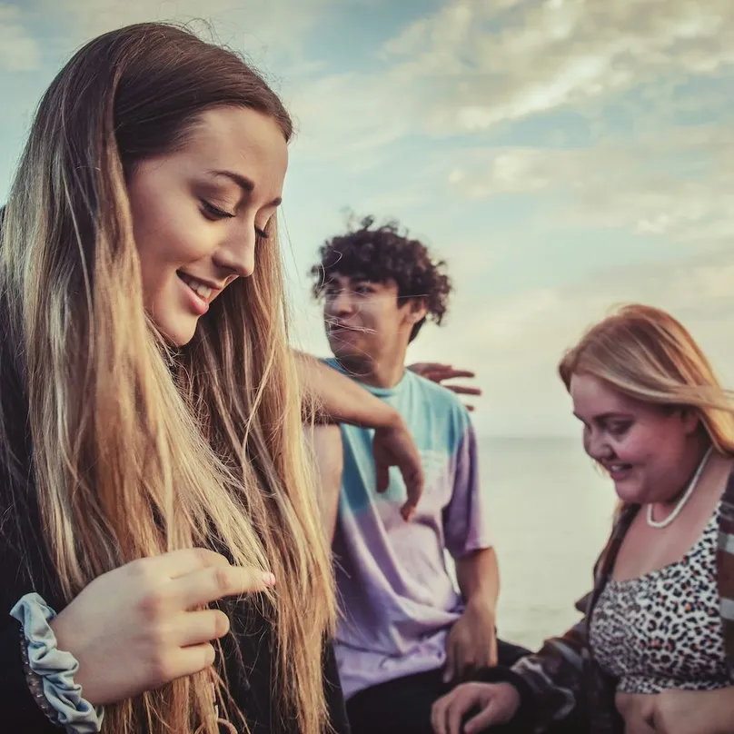 Teenagers smiling